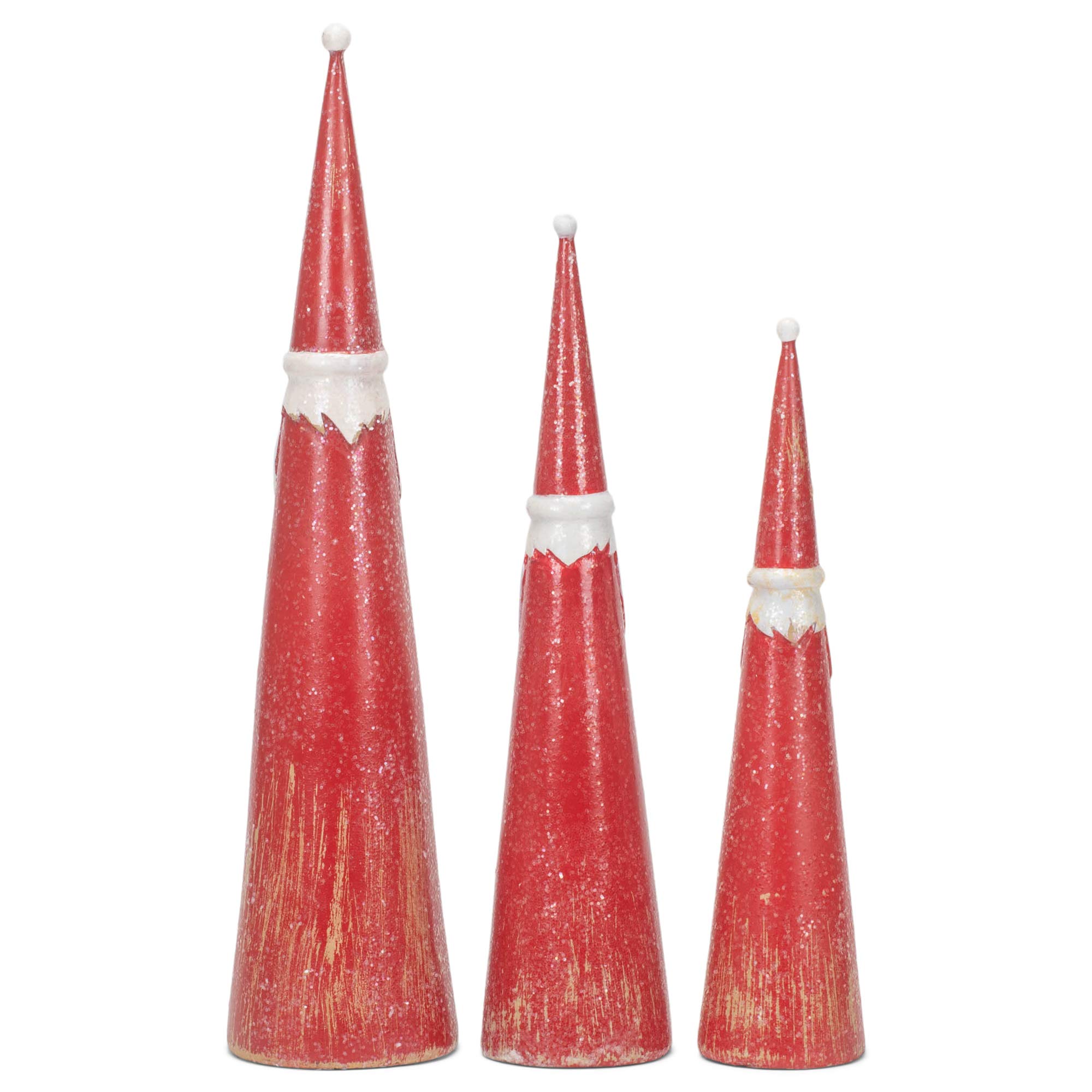 RAZ Imports Holiday Heritage 16" Cone Santa, Set of 3