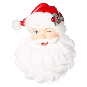 raz imports happy hollydays 18" santa face wall art