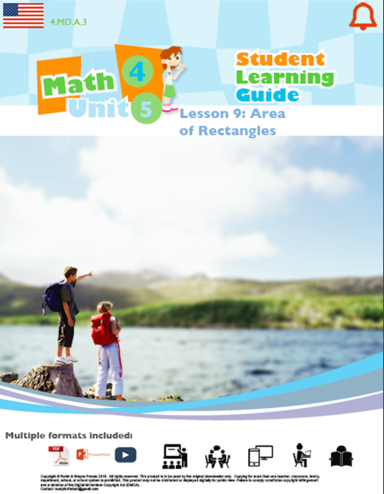 Grade 4: Math: Shapes, Angles, & Measurement: L9: Area of Rectangles 4.MD.A.3