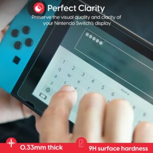 TALK WORKS Nintendo Switch Screen Protector - Scratch, Crack Resistant, Ultra-Thin HD Touchscreen Tempered Glass Cover (Pack of 3)