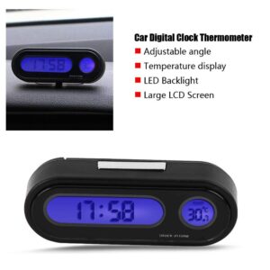 Car Auto Digital Temperature Clock LED Clocks, 2 in 1 Car Vehicle Interior Mini Electronic Watch LED Digital Clock Thermometer Voltmeter