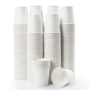 vumdua 300 pcs 6 oz disposable paper cups, hot cold beverage drinking cup for coffee, water, tea, juice, espresso & cortado (white)