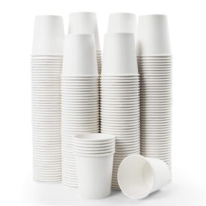 Vumdua 300 Pcs 6 oz Disposable Paper Cups, Hot Cold Beverage Drinking Cup for Coffee, Water, Tea, Juice, Espresso & Cortado (White)