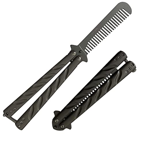 EMHFLYFN Stainless Steel Comb Practice Trainer for Beginner Unsharpened Blade Folding Tool Set