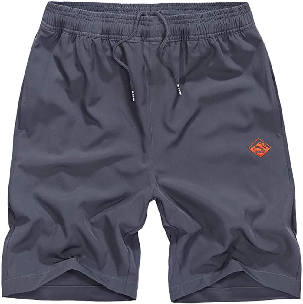 XinYangNi Men's Casual Shorts for Summer Elastic Waist Quick Dry Lightweight Cargo Shorts for Hiking Fishing Dark Grey US 34-36