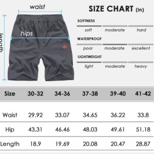 XinYangNi Men's Casual Shorts for Summer Elastic Waist Quick Dry Lightweight Cargo Shorts for Hiking Fishing Dark Grey US 34-36