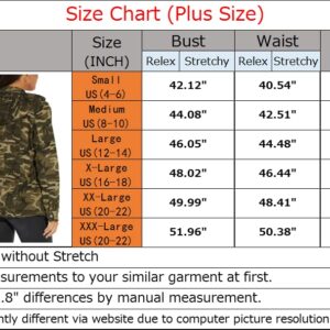 SheKiss Women Lightweight Camouflage Warm Winter Safari Jackets Long Sleeve Zipper Casual Canvas Overcoat Hunting Hoodie