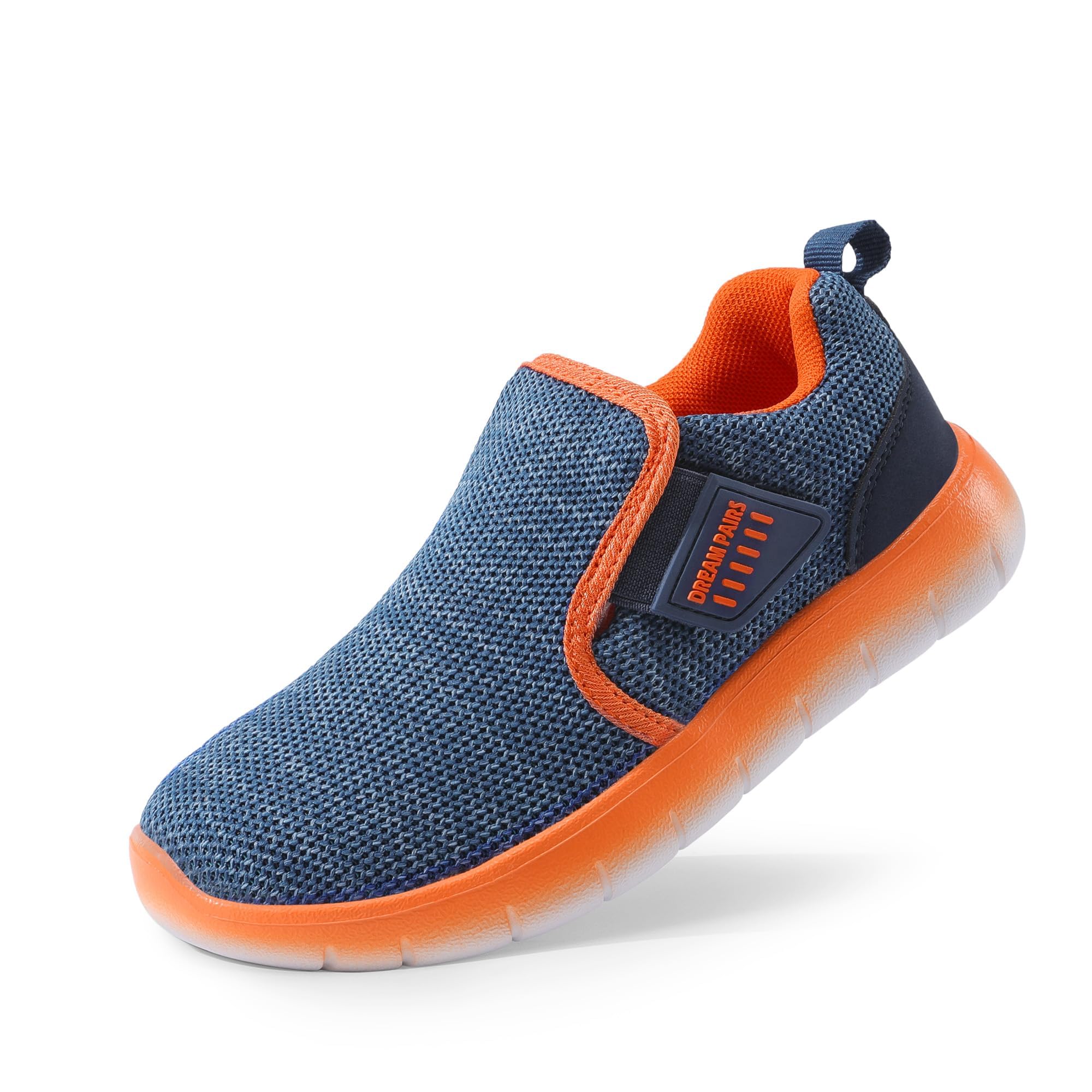 DREAM PAIRS Boys Athletic Sports Sneakers Slip on Tennis Running Shoes Navy Orange Size 13 Little Kid Luca