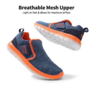 DREAM PAIRS Boys Athletic Sports Sneakers Slip on Tennis Running Shoes Navy Orange Size 13 Little Kid Luca