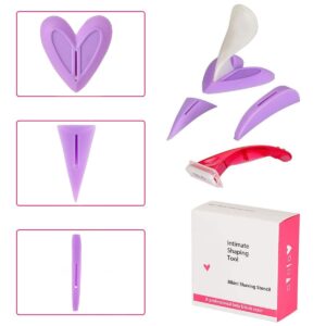 bikini trimmer shaver for women privates hair shaver, litoon bikini privates shaving stencil female privates secret intimate shaping tool (heart + straight + triangle (set))