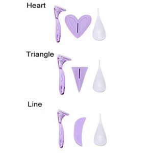 Bikini Trimmer Shaver for Women Privates Hair Shaver, LITOON Bikini Privates Shaving Stencil Female Privates Secret Intimate Shaping Tool (Heart + Straight + Triangle (Set))