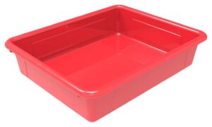 storex storage tray, letter size, 10 x 13 x 3 inches, red