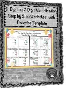 2 digit by 2 digit multiplication step by step worksheet with practice template