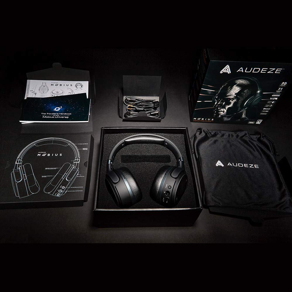 Audeze Mobius Premium 3D Gaming Headset with Surround Sound, Head Tracking and Bluetooth. Over-Ear Gaming Headphones for PCs, PS4, and Others. V5 firmware.