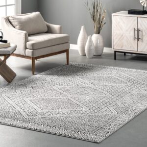 nuloom exie transitional moroccan area rug, 10x14, light grey