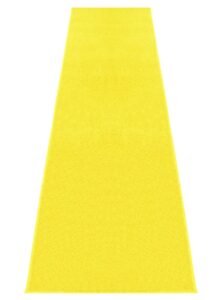 event carpet aisle runner - quality plush pile rug with backing, binding in various sizes (3 x 30 ft, yellow)