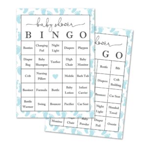 invitationhouse blue baby feet baby shower bingo cards - prefilled - set of 24…
