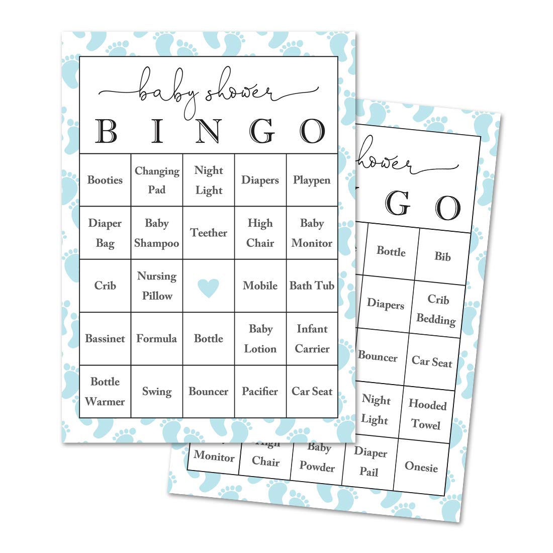 InvitationHouse Blue Baby Feet Baby Shower Bingo Cards - Prefilled - Set of 24…