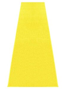 event carpet aisle runner - quality plush pile rug with backing, binding in various sizes (3 x 40 ft, yellow)
