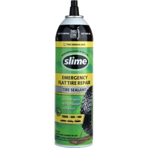 slime 60187 flat tire puncture repair sealant, emergency repair for highway vehicles, suitable for cars/trailers, non-toxic, eco-friendly, 18oz