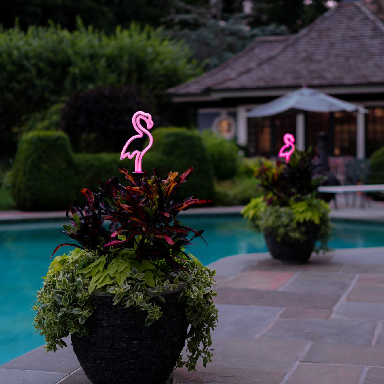 Touch Of ECO Solar Neon Pink Flamingo Stake Light - Outdoor, Pathway, Landscape Light for Lawn, Patio, Garden Or Outdoor Living Area - 29.5 Inches Tall