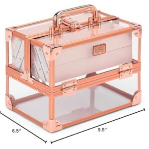 Conair Makeup Beauty Case, Cosmetic Case, With Expandable Shelves and Locking Latch, in Rose Gold, London SOHO New York by Conair