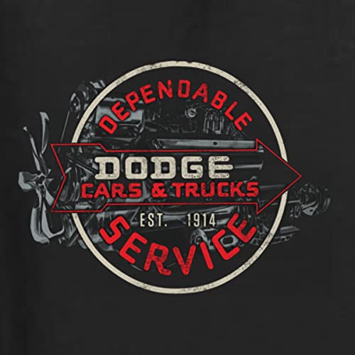 Wild Bobby Dodge Motors Dependable Service Retro Est 1914 Cars and Trucks Front and Back Zip Up Hoodie Sweatshirt, Black, Large