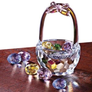 bits and pieces - crystal glass easter basket - easter decorations for the home - easter bunny home décor crystal figurines collectibles