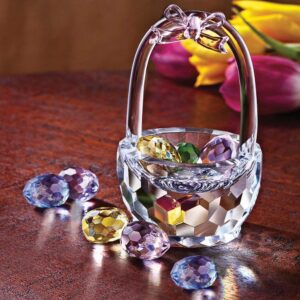 Bits and Pieces - Crystal Glass Easter Basket - Easter Decorations for The Home - Easter Bunny Home Décor Crystal Figurines Collectibles