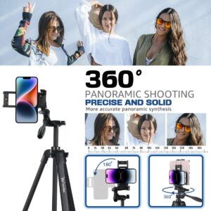 Lusweimi 72-Inch Tripod for ipad iPhone, Camera Tripod for Phone with 2 in 1 Tripod Mount Holder for Cell Phone/Tablet/Webcam/Gopro, Tripod with Carry Bag and Wireless Remote for Photography/Video