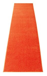 event carpet aisle runner - quality plush pile rug with backing, binding in various sizes (3 x 50 ft, orange)
