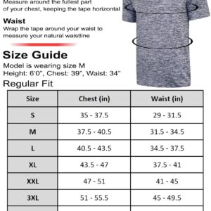 5 Pack Men’s Active Quick Dry Crew Neck T Shirts | Athletic Running Gym Workout Short Sleeve Tee Tops Bulk (Set 1, 3X-Large)