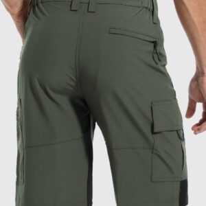 Cycorld Mountain-Bike-Shorts-Mens-Padded Biking Baggy Cycling Short Padding Liner with Zip Pockets(Army Green,Large)