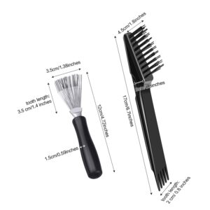 2 Pieces Hair Brush Cleaning Tool Comb Cleaning Brush Comb Cleaner Brush Hair Brush Cleaner Mini Hair Brush Remover for Removing Hair Dust Home and Salon Use (Black)