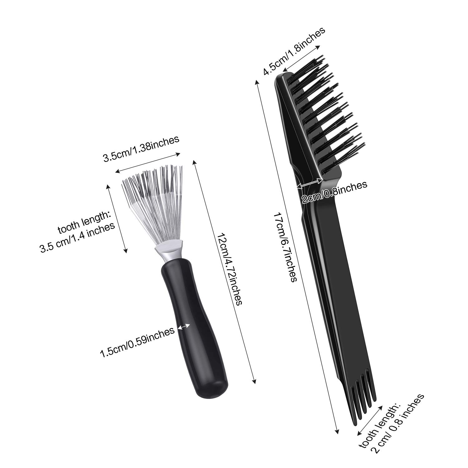 2 Pieces Hair Brush Cleaning Tool Comb Cleaning Brush Comb Cleaner Brush Hair Brush Cleaner Mini Hair Brush Remover for Removing Hair Dust Home and Salon Use (Black)