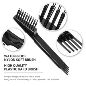 2 Pieces Hair Brush Cleaning Tool Comb Cleaning Brush Comb Cleaner Brush Hair Brush Cleaner Mini Hair Brush Remover for Removing Hair Dust Home and Salon Use (Black)