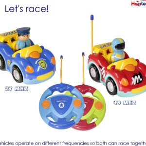 Haktoys Remote Control Cars Set of 2 Vehicles: RC Radio Control Toys for Toddlers Kids Boys and Girls - Two Pack with Different Frequencies for Simultaneous Play