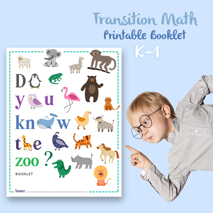 Do You know The Zoo? Math Worksheets For Kids Ages 5-6, K-1 Grades Ideal For Teachers, Parents, and Homeschool