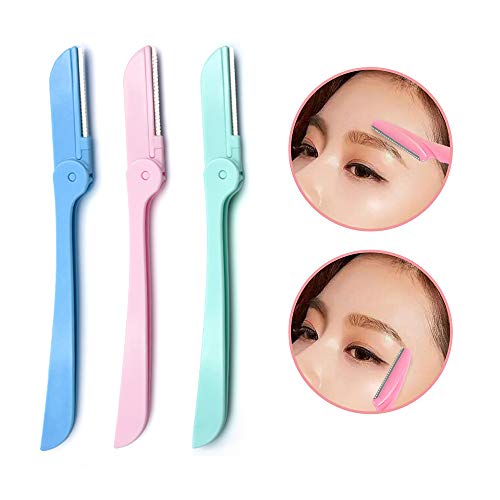 PETACT-A Eyebrow Razor and Face Razor for Women and Men, and Shaping Eyebrows Pack of 6 (6 Pack), Pink Green Blue