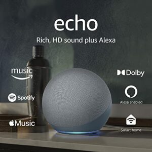 Echo (4th Gen) | With premium sound, smart home hub, and Alexa | Twilight Blue