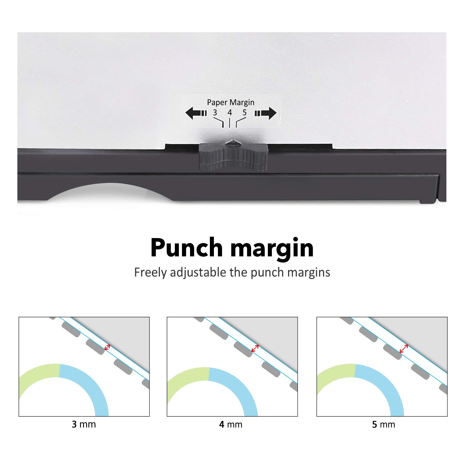 MAKEASY Comb Binding Machine for Letter Size A4 A5, Book Binder Paper Punch Binder with 100 PCS 3/8'' PVC Comb Bindings