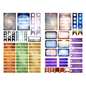 seasonstorm star sky study work plan precut anti-uv waterproof stationery planner stickers scrapbooking diary sticky paper flakes (pk593)