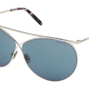 Tom Ford TF761 16V Sunglasses Silver Frame Blue Lenses