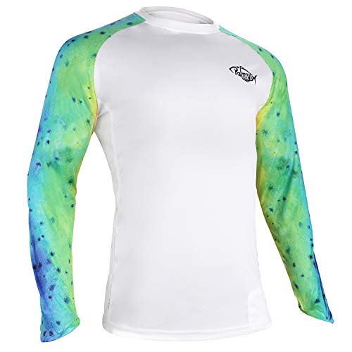 Palmyth Fishing Shirt for Men Long Sleeve Sun Protection UV UPF 50+ T-Shirts with Pocket (Mahi/Lighthouse, Large)