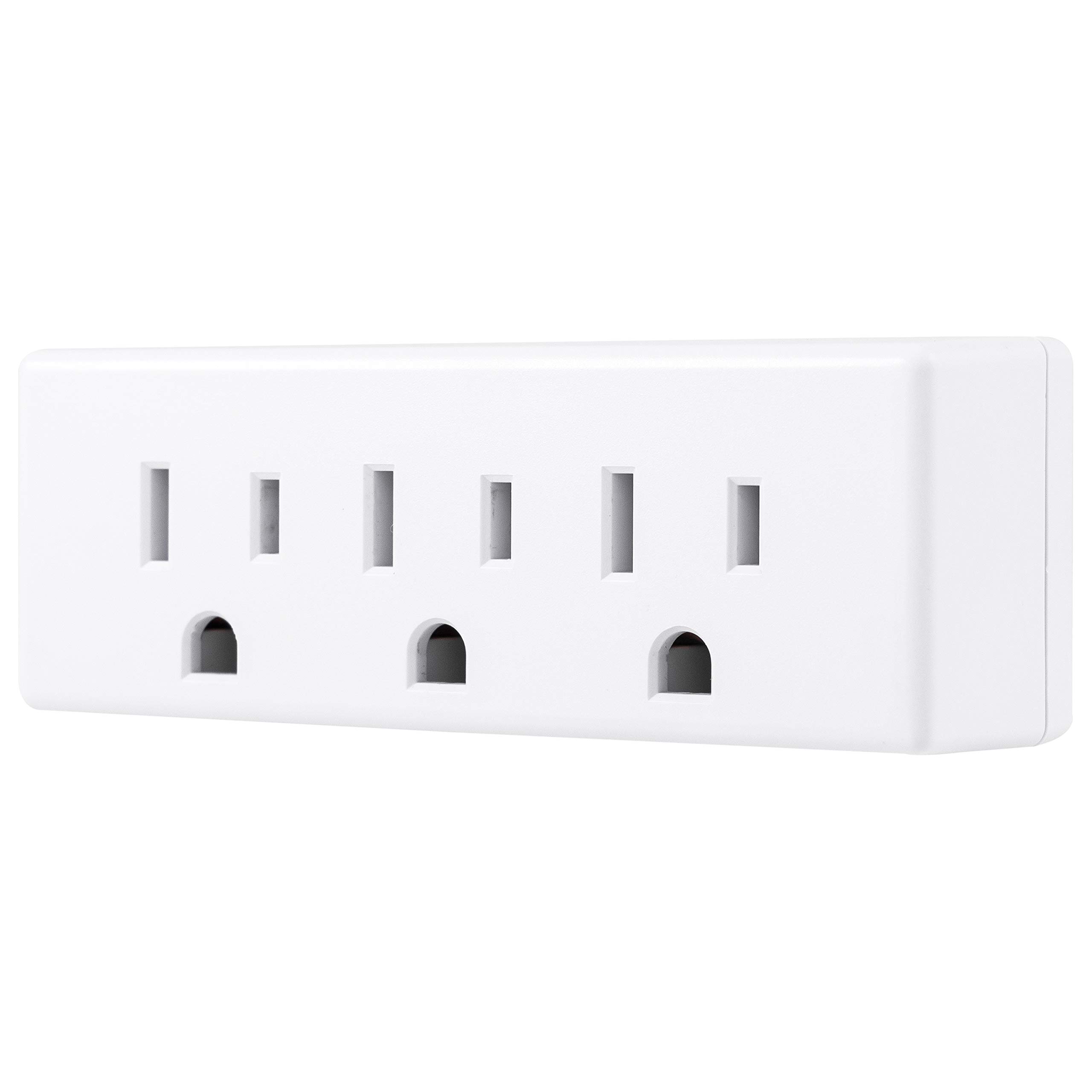 GE 3-Outlet Extender, 3 Pack, Grounded Wall Tap, 3-Prong, Multiple Plug, Power Splitter, Cruise Essentials, Use for Home Office School Dorm, UL Listed, White, 47884