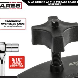 ARES 18028 - Heavy Duty Brake Pad Spreader - Built-in Comfort Tightening Knob - Heavy-Duty Steel Construction - Solid Steel Swivel Joint for Precise and Even Compression