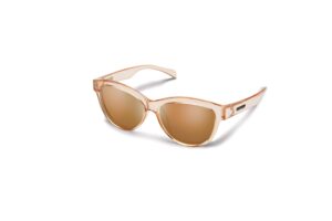suncloud bayshore polarized sunglasses, crystal peach/polarized brown, one size
