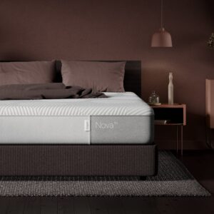 casper sleep nova polyurethane foam hybrid mattress, queen, plush, light gray
