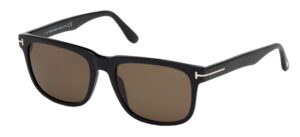 tom ford ft0775 01h shiny black stephenson square sunglasses polarised lens cat