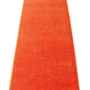 Event Carpet Aisle Runner - Quality Plush Pile Rug with Backing, Binding in Various Sizes (6 X 20 ft, Orange)